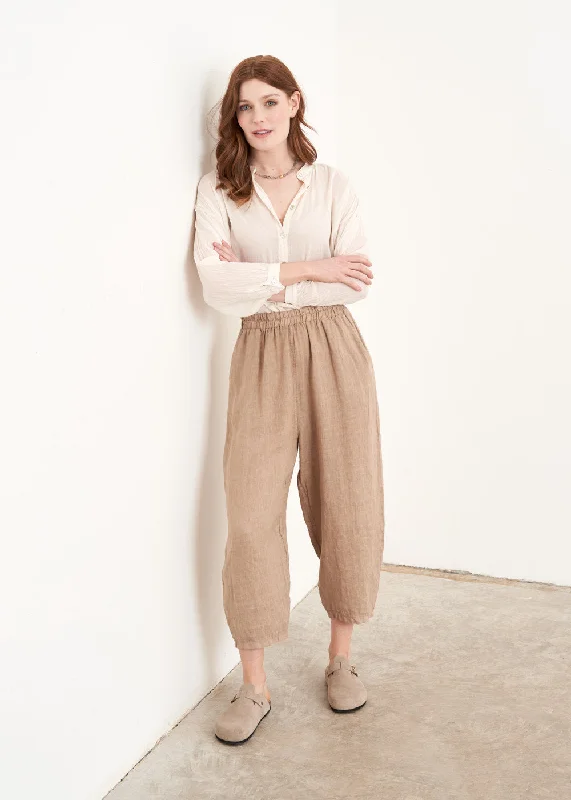 Women's Wedding Apparel JESSIE LINEN TROUSER - TAUPE