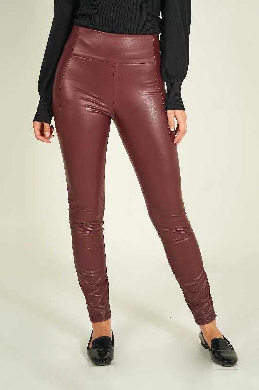 Women's Casual Garments Pantalon à enfiler en faux cuir - MARIAN-X2 - (E-C10)