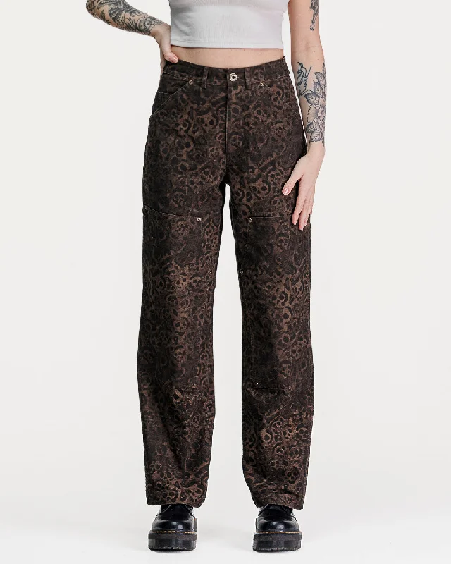 Women's Trendy Casual Clothes 304 Albion Carpenter Pant - Leopard Print