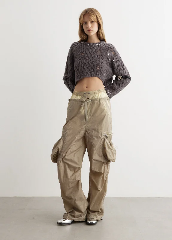 Women's Work Outfit For The Office Ballon Pocket Parachute Pants