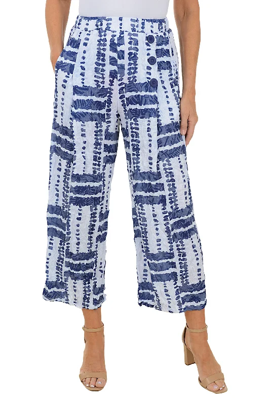 Women's Classic Attire Carbon Copy Crinkle Triple Button Palazzo Pant