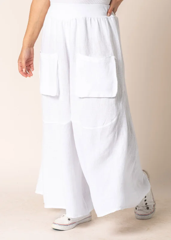 Women's Chic Outerwear Attire Byrony Linen Pants in White