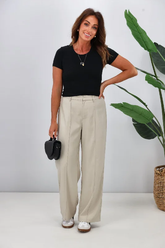 Women's Work Outfit For The Office Silent Theory Owen Pant Pearl