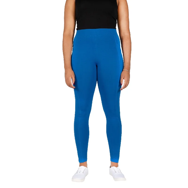 Stylish Outerwear Clothing For Women Azurite Blue Adults Leggings with Pockets