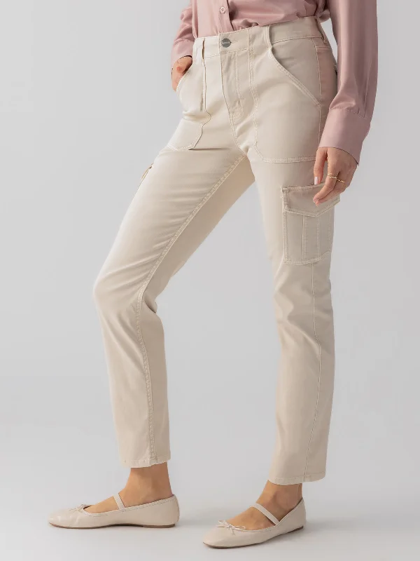 Women's Cozy Clothes Sculpted Hayden Slim Straight Standard Rise Pant Toasted Almond