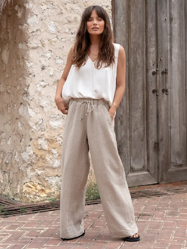 Sustainable Fashion Clothing For Women Sundara Linen Pants Flax