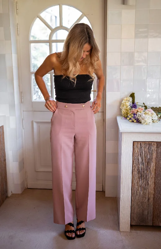 Women's Vintage-Inspired Outfit Pantalon Maona - vieux rose