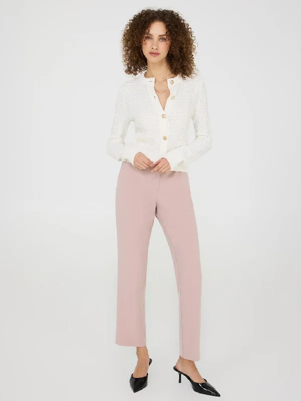 Charming Women's Holiday Apparel Straight Leg Mid-Rise Pants