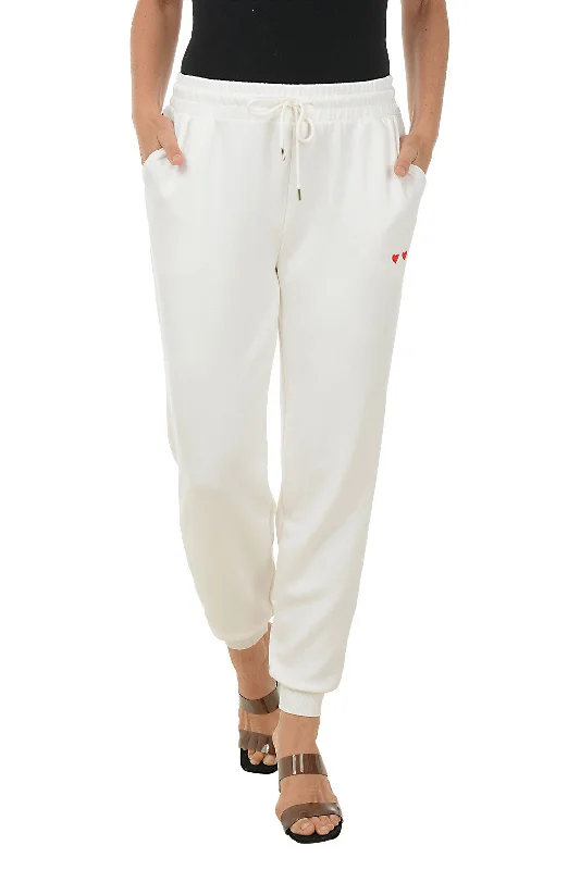 Women's Professional Garments Heart Embroidered Jogger Pant