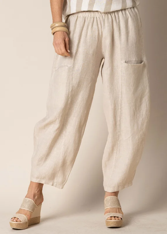 Women's Professional Outfit Florencia Linen Pants in Latte