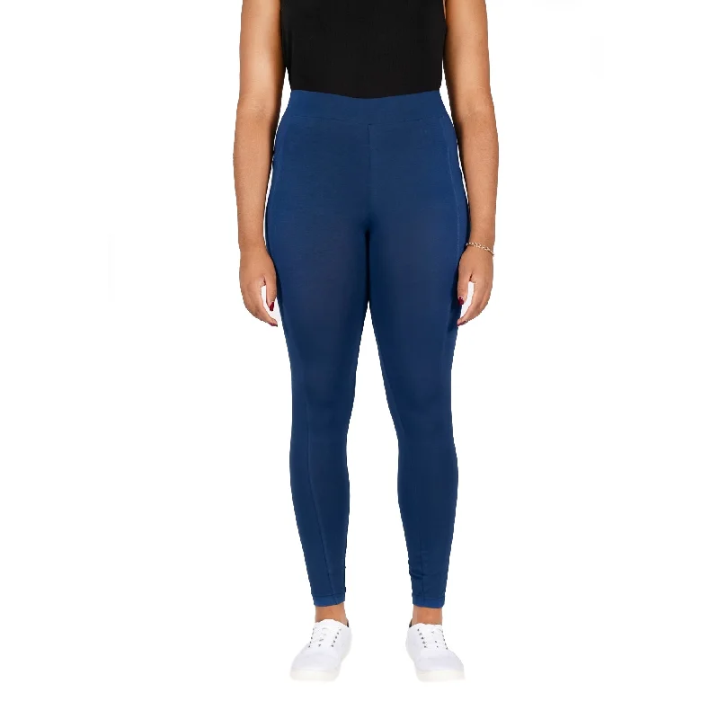 Women's Everyday Clothes Navy Blue Adults Leggings with Pockets