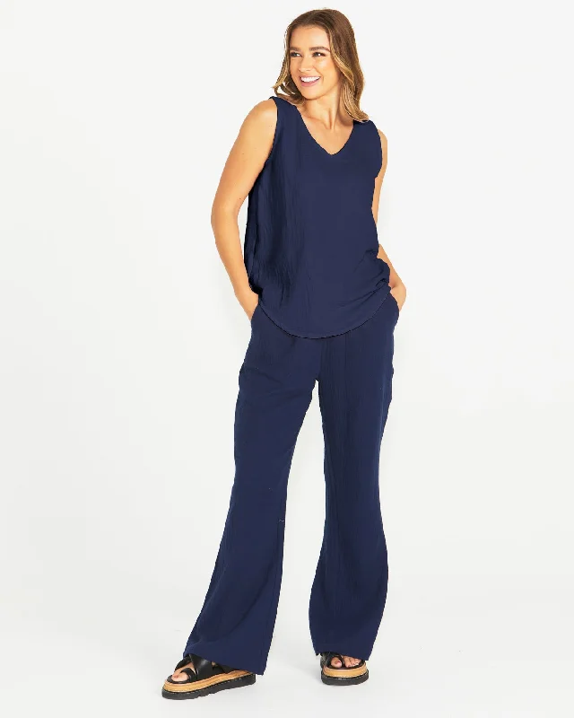 Comfortable Lounge Clothing Sass Henny Pants Navy