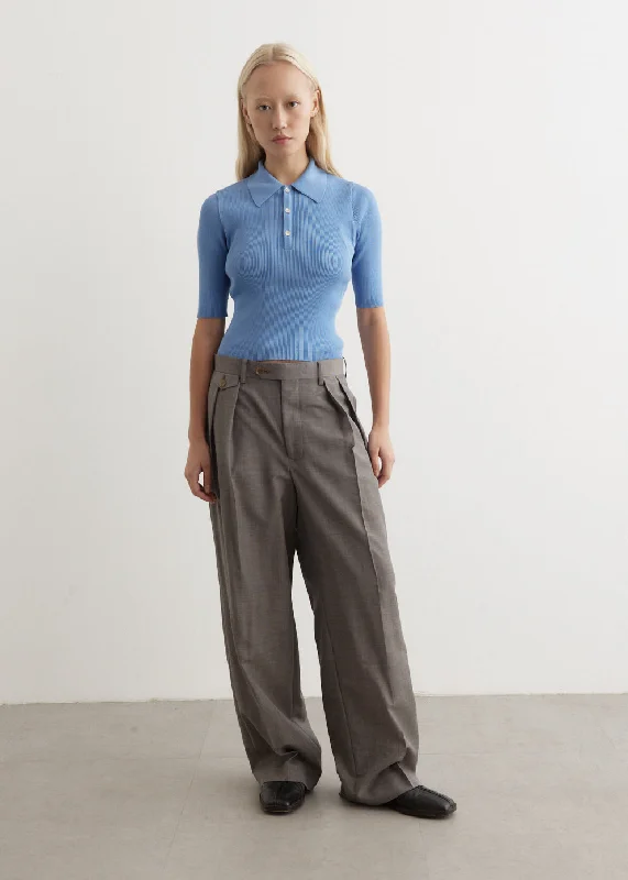 Women's Weekend Outfit Tropical Wool Kid Mohair Slacks