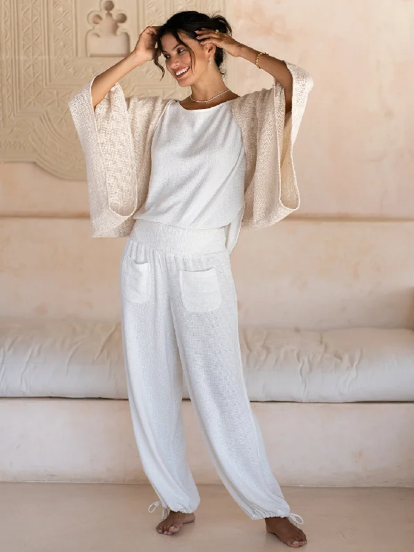 Women's Casual Wear Clothing Namaste Linen Blend Pants Coconut