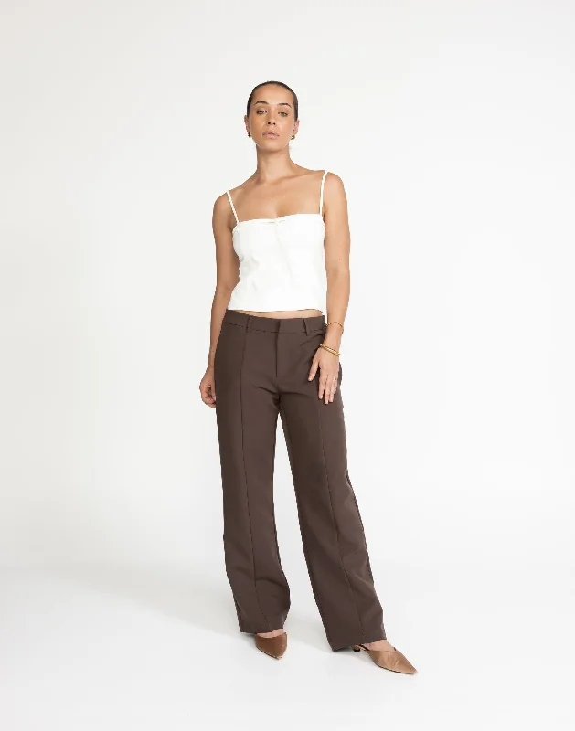 Women's Plus-Size Casual Outfit Crawford Pants (Chocolate)